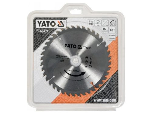 YATO Fűrésztárcsa fához 190 x 30 x 3,2 mm / 40T