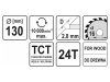 YATO Fűrésztárcsa fához 130 x 16 x 2,0 mm / 24T