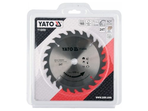 YATO Fűrésztárcsa fához 165 x 16 x 1,5 mm / 24T