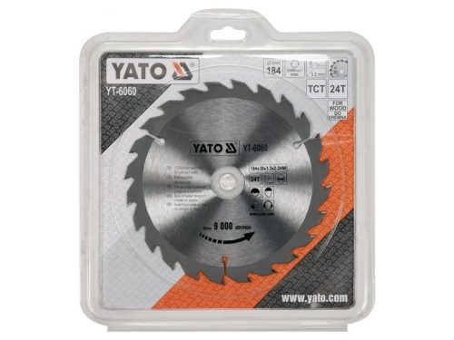 YATO Fűrésztárcsa fához 184 x 30 x 2,2 mm / 24T