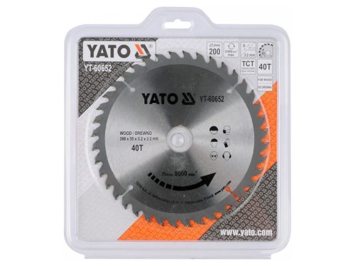 YATO Fűrésztárcsa fához 200 x 30 x 2,2 mm / 40T