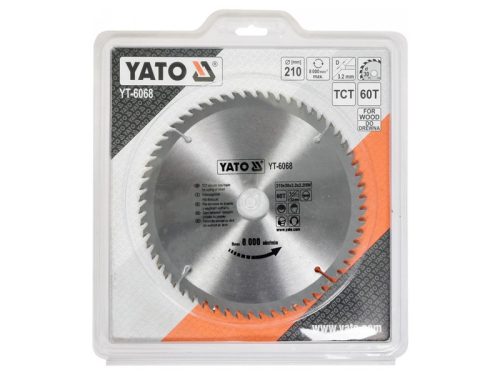 YATO Fűrésztárcsa fához 210 x 30 x 2,2 mm / 60T