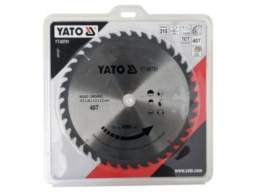 YATO Fűrésztárcsa fához 315 x 30 x 3,2 mm / 40T
