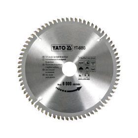 YATO Fűrésztárcsa alumíniumhoz 210 x 30 x 2,2 mm / 72T