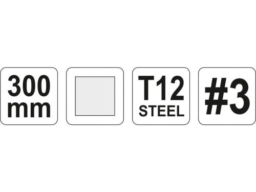 YATO Négyszög reszelő 300 mm / #3 finom