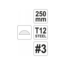 YATO Félkerek reszelő 250 mm / #3 finom
