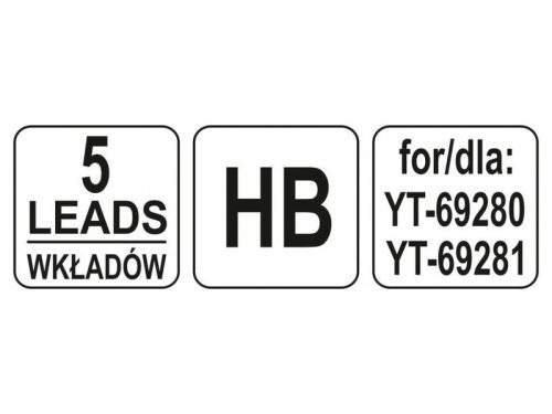 YATO Ácsceruza grafit betét 110 mm szürke HB (5 db)