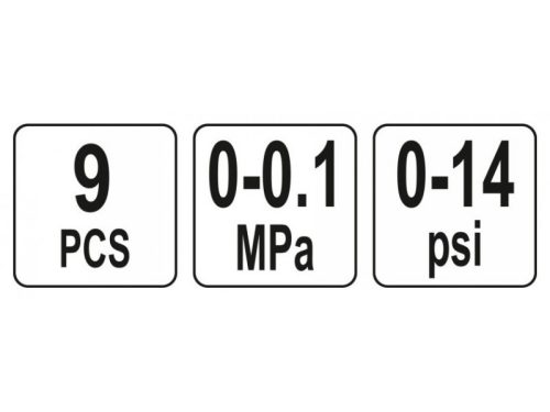 YATO Nyomás és vákuum mérő készlet 9 részes 1 bar