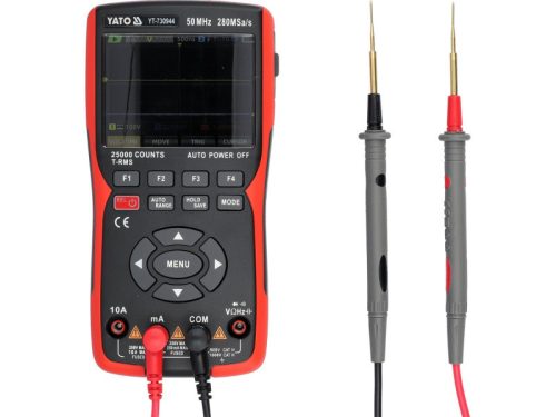 YATO 3 in 1 oszcilloszkóp multiméter funkcióval 280 Msa/A 50 Mhz