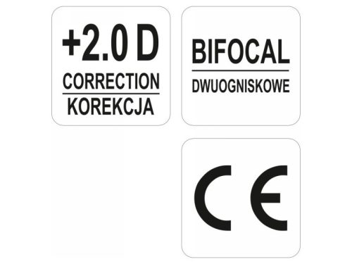 YATO Bifokális védőszemüveg +2 víztiszta