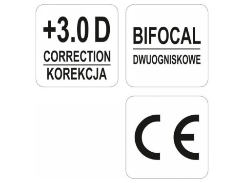 YATO Bifokális védőszemüveg +3 víztiszta