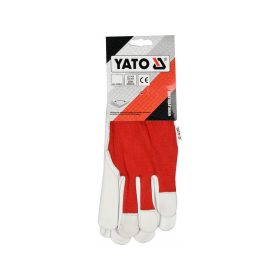 YATO Munkavédelmi kesztyű 8-as bőr-pamut piros