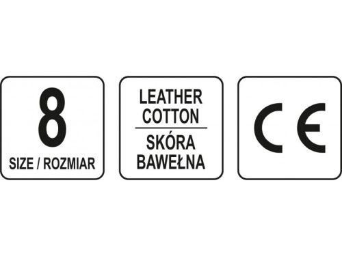 YATO Munkavédelmi kesztyű 8-as bőr-pamut piros