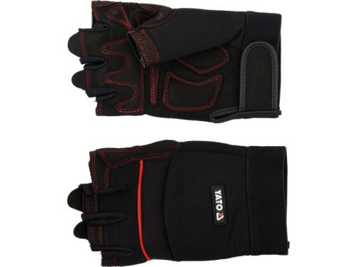 YATO Munkavédelmi kesztyű ujjvég nélküli 8-as fekete