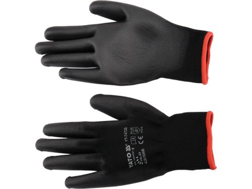 YATO Szerelőkesztyű (mártott FEKETE) 8-as