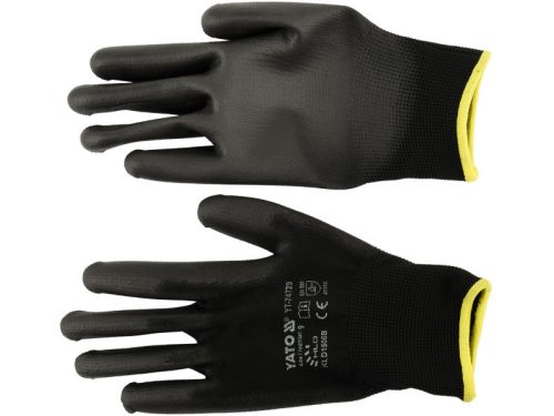 YATO Szerelőkesztyű (mártott FEKETE) 9-es