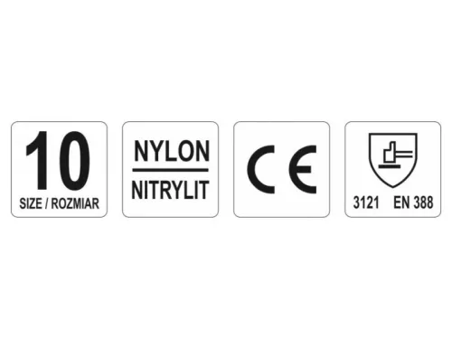 YATO Szerelőkesztyű (Nitril mártott FEHÉR) 10-es