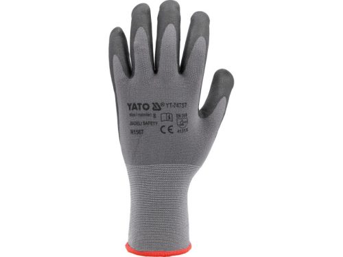 YATO Munkavédelmi kesztyű habosított nitril mártott 9-es csúszásgátlós