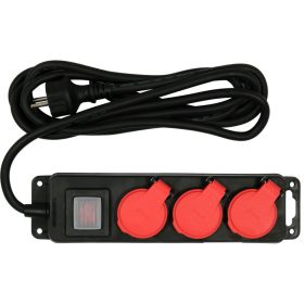   YATO Elektromos hosszabbító 3 m 3 x 1,5 mm 3-as elosztó kapcsolóval