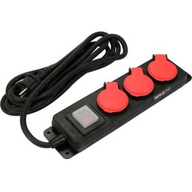   YATO Elektromos hosszabbító 3 m 3 x 1,5 mm 3-as elosztó kapcsolóval