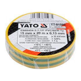 YATO Szigetelőszalag 15 x 0,13 mm x 20 m fekete