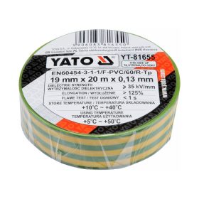 YATO Szigetelőszalag 19 x 0,13 mm x 20 m zöld-sárga