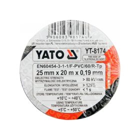 YATO Szigetelőszalag 25 x 0,19 mm x 20 m fekete