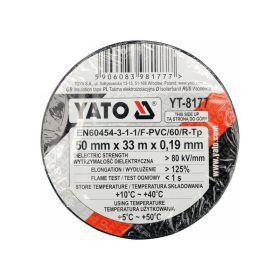 YATO Szigetelőszalag 50 x 0,19 mm x 33 m fekete