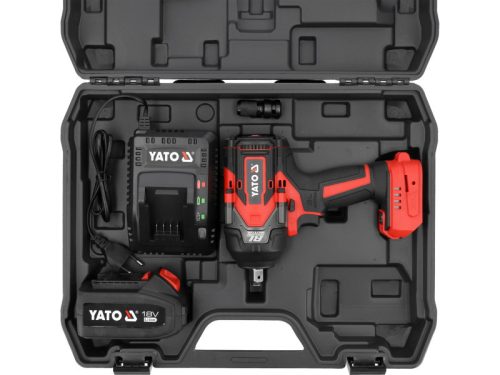 YATO Akkus ütvecsavarozó 1/2" 1200 Nm szénkefe nélküli 18 V (1 x 4,0 Ah akku + töltő)