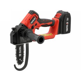   YATO Ács láncfűrész szénkefe nélküli 127 mm 5" 18 V ( 4 Ah akkuval + töltővel )