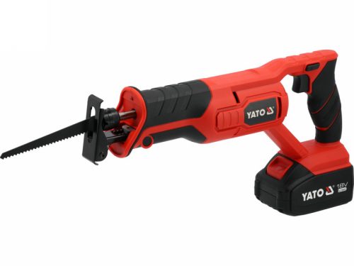YATO Szablyafűrész szénkefe nélküli 18 V ( 1 x 4 Ah akkumu + töltő )