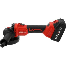   YATO Akkumulátoros sarokcsiszoló szénkefementes 125 mm 18 V ( 4 Ah akksival és 2 Ah töltővel )