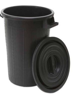 P480100N 100 literes fekete kerek kuka