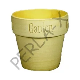 Agyag kaspó SÁRGA+garden felirat
