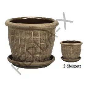 Agyag cserép+alátét BARNA szett