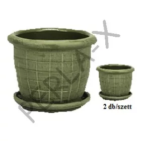 Agyag cserép+alátét ZÖLD szett