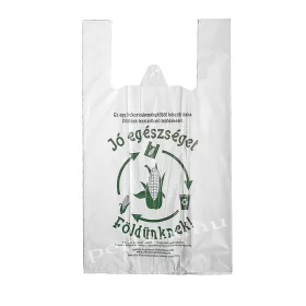   Kukoricakeményítő alapú PLA INGVÁLLAS TÁSKA 19x35cm 100/cs
