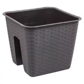 Balkonláda korlátra 28cm RATTAN DRLB280 BARNA
