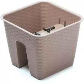 Balkonláda korlátra 28cm RATTAN DRLB280 MOKKA