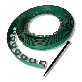   Elasztikus gyepszegély ZÖLD 3,8cmx10m 20db leszúrótüskével