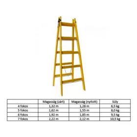 Létra fa HÁZTARTÁSI 4 fokos (10704)
