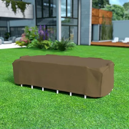 Kültéri bútortakaró COVERTOP aszt+8szék 325x205xh.90cm bronz 90gr   (2013600)