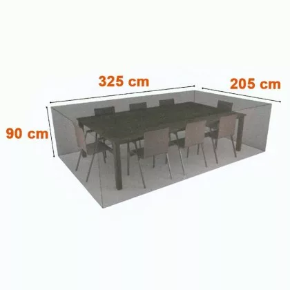 Kültéri bútortakaró COVERTOP aszt+8szék 325x205xh.90cm bronz 90gr   (2013600)