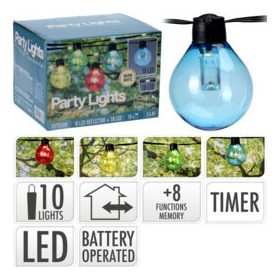   Fényfüzér 10db-os, 8 funkciós, színes, elemes (AF5000750)