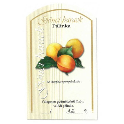 Íves Pálinkás címke - GÖNCI BARACK (10db/cs)