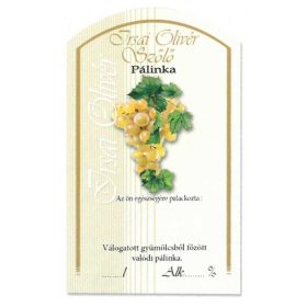 Íves Pálinkás címke - IRSAI OLIVÉR SZŐLŐ (10db/cs)