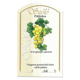 Íves Pálinkás címke - FEHÉR SZŐLŐ (10db/cs)