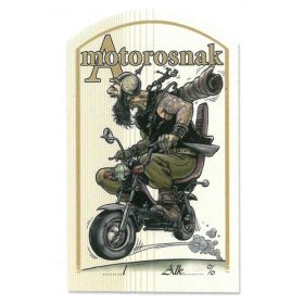 Figurás Íves Pálinkás Címke - MOTOROSNAK - (10db/cs)
