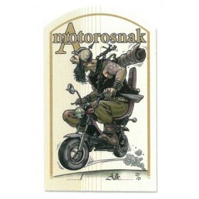 Figurás Íves Pálinkás Címke - MOTOROSNAK - (10db/cs)