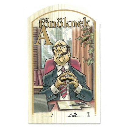 Figurás Íves Pálinkás Címke - FŐNÖKNEK - (10db/cs)